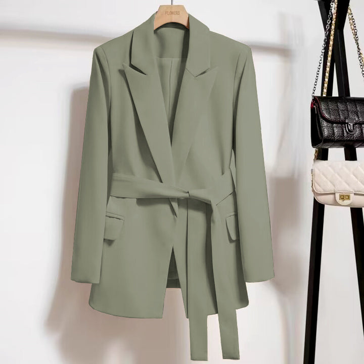 Women Elegant Wrap Blazer with Belt Mune Fashion