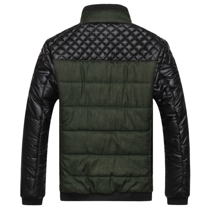Men's quilted jacket in a material mix with quilted shoulder section and checked lining Mune Fashion