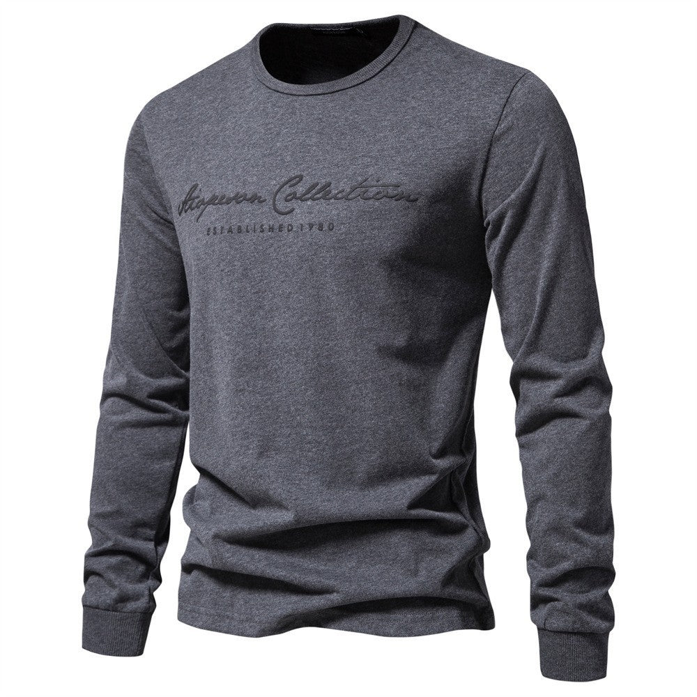 Men's Nano Minimalist Round Neck Sweatshirt Made of Cotton Blend with Ribbed Cuffs Mune Fashion