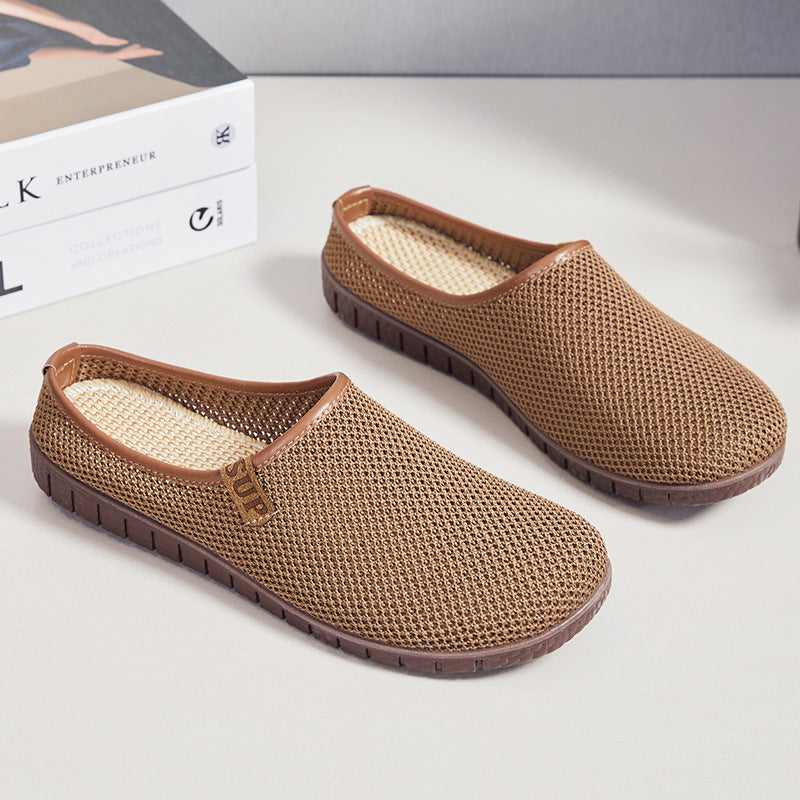Women's knitted breathable slippers with woven comfort insole and flexible profile sole Mune Fashion