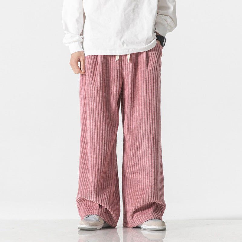 Men's loosely cut corduroy pants with drawstring waistband and distinctive ribbed texture Mune Fashion
