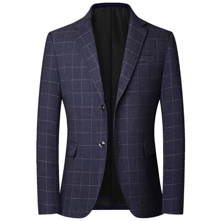 Men's Check Blazer with Tailored Fit, Lapel Collar and Flap Pockets Mune Fashion