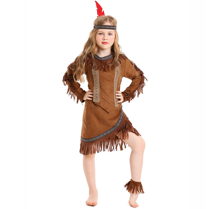 Girl Indian costume with fringes and embellished details Mune Fashion