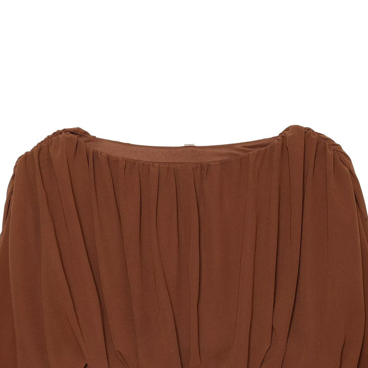Women's Wide Palazzo Lounge Pants with Elastic Waistband and Flowing Pleat Detailing Mune Fashion