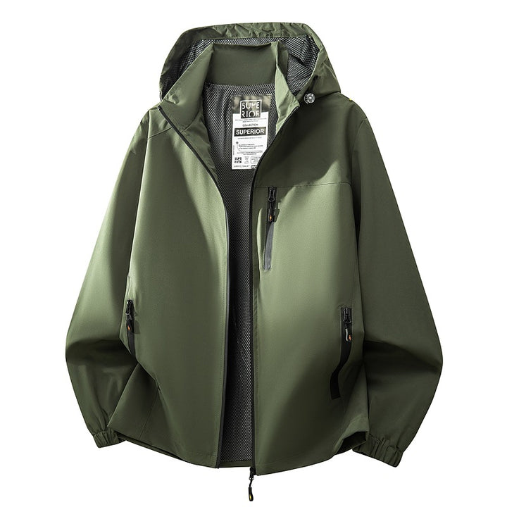 Men's lightweight water-repellent hooded softshell jacket with mesh lining, zip pockets & elastic cuffs Mune Fashion