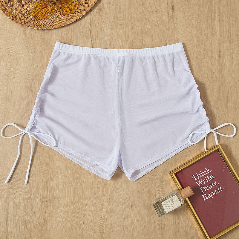 Ladies Stylish Swim Shorts with Gatherings Mune Fashion