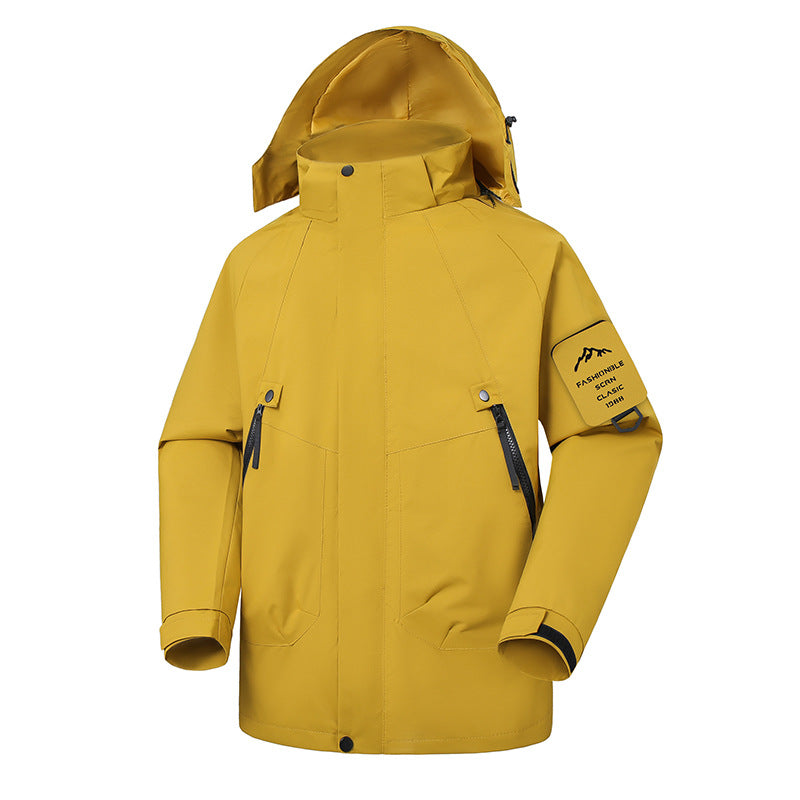 Men's Waterproof Softshell Outdoor Jacket with Adjustable Hood and Sealed Seams Mune Fashion