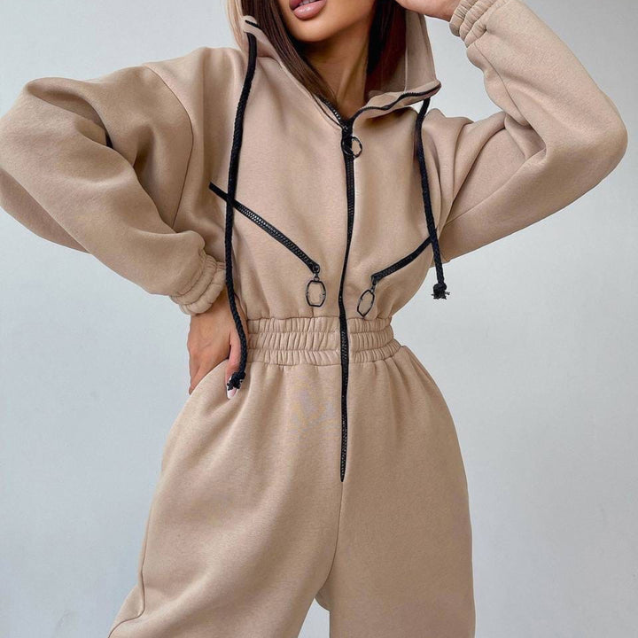 Women's short half-zip loungewear set with elastic waistband and oversized fit Mune Fashion