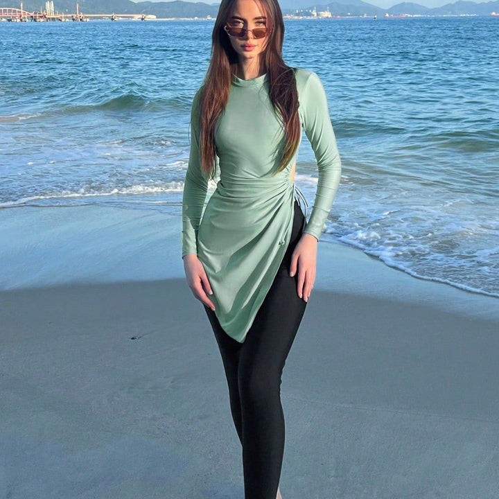 Women's fashionable beach outfit with longer top Mune Fashion