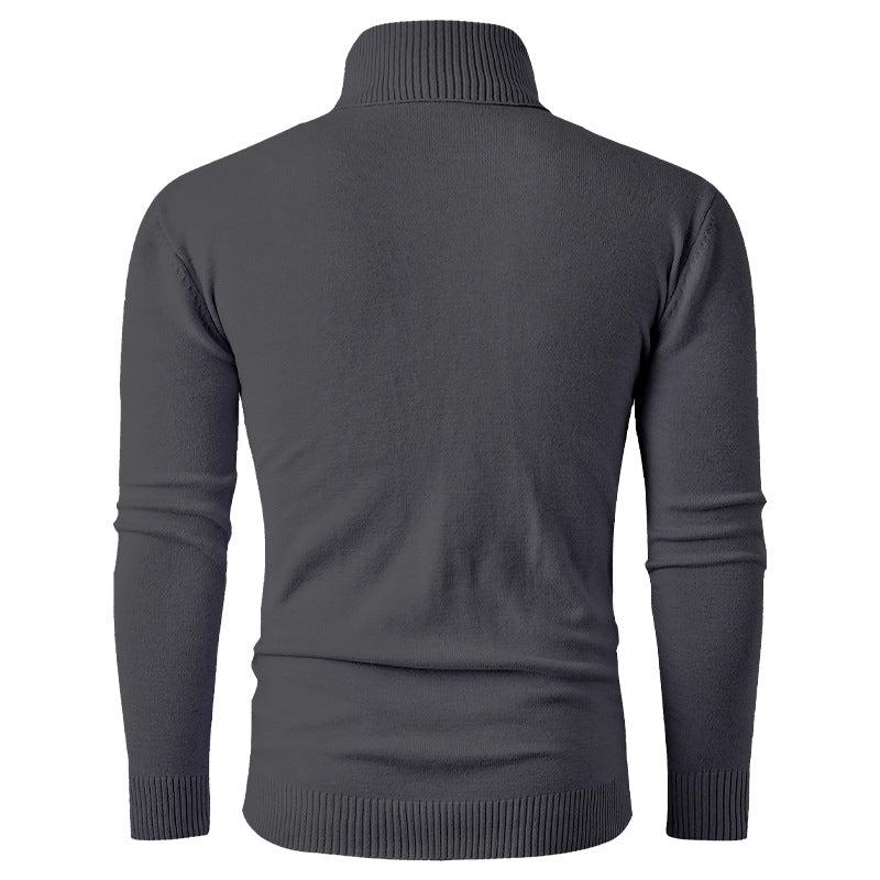 Men's turtleneck sweater made of fine knit with cable pattern and slim silhouette Mune Fashion