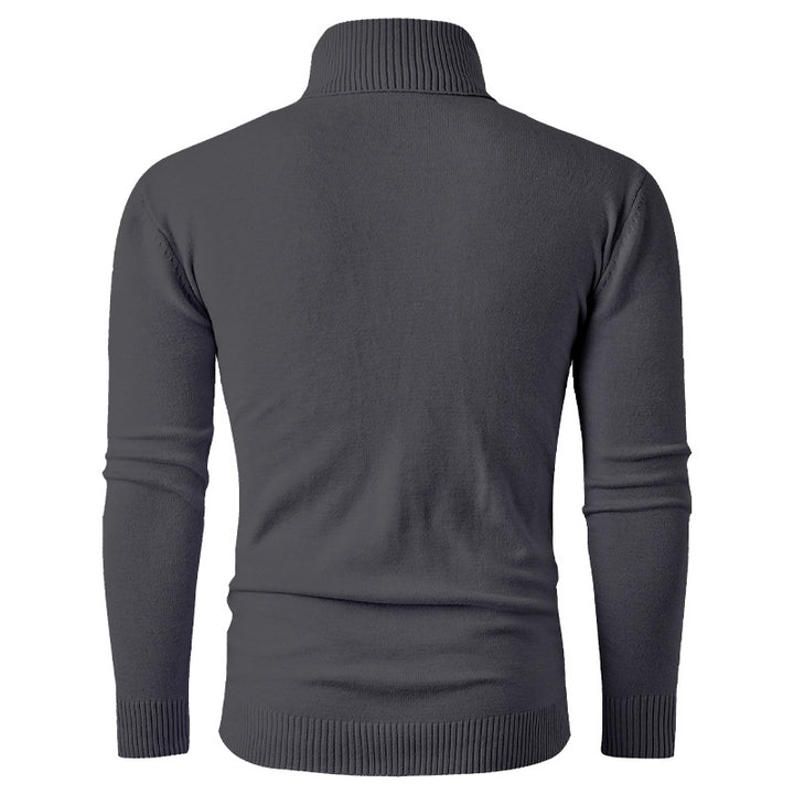 Men's turtleneck sweater made of fine knit with cable pattern and slim silhouette Mune Fashion