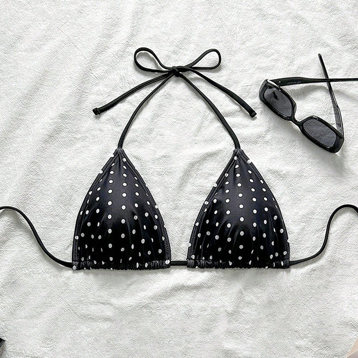 Ladies triangle bikini top with playful polka dot pattern Mune Fashion