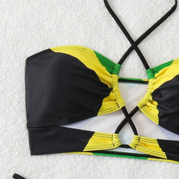 Women’s bikini with trendy crossed top and high leg cut Mune Fashion