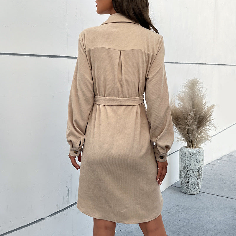 Women's Shirt Dress with Belt Mune Fashion