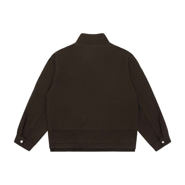 Men's short-cut boxy blouson made of wool blend with stand-up collar, metal zipper and concealed side pockets Mune Fashion