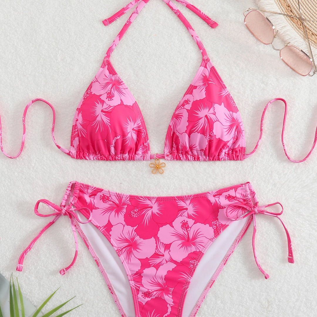 Women's bikini set with floral design and adjustable ties Mune Fashion