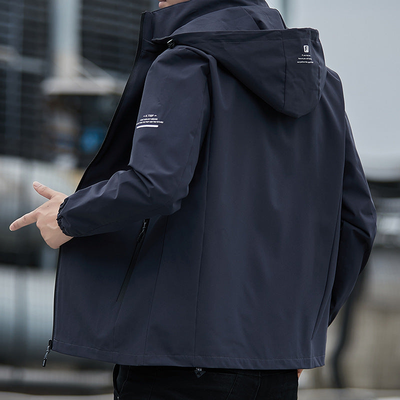 Men's Breathable Windbreaker with Adjustable Hood Mune Fashion