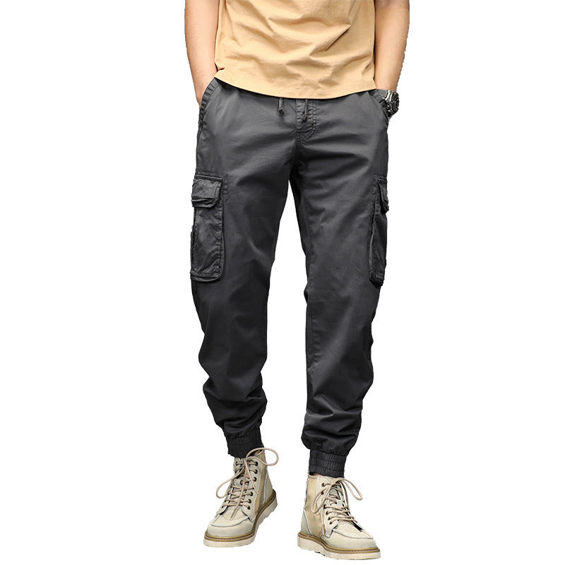 Herren Cargo-Jogginghose im Utility‑Stil mit Tunnelzugbund, Mehrfachtaschen und Reißverschluss‑Knöchel Mune Fashion