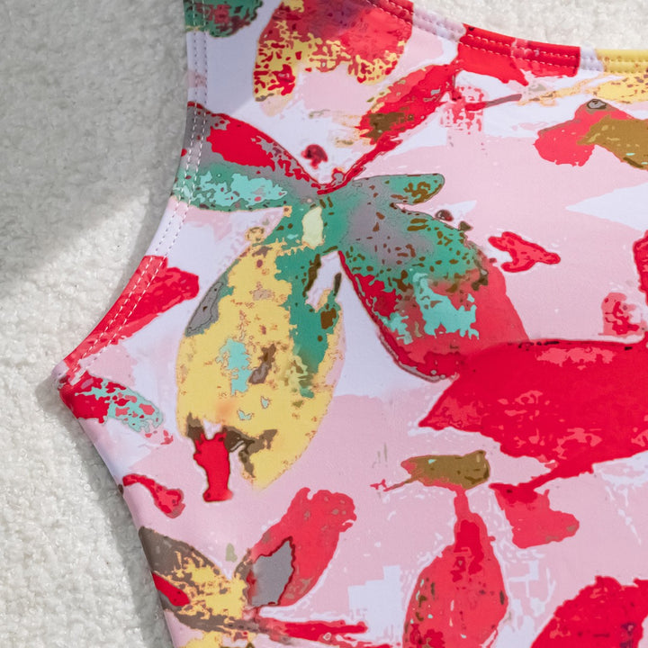 Women's One-Piece Swimsuit with Floral Pattern Mune Fashion