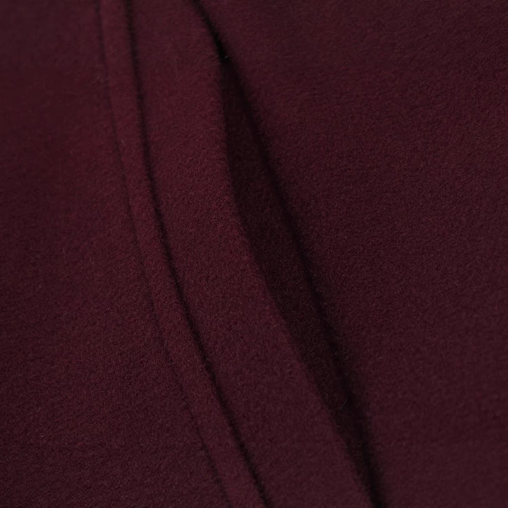 Women Short Boxy Wool Mix Jacket with Round Neck and Decorative Button Placket Mune Fashion