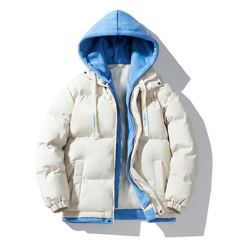 Men's padded quilted jacket with integrated hood layer and windproof outer shell Mune Fashion