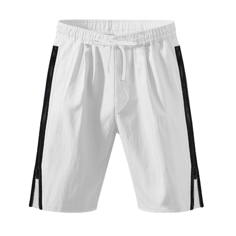 Men's lightweight training shorts with elastic drawstring waistband, side ventilation zippers, and slash pockets Mune Fashion