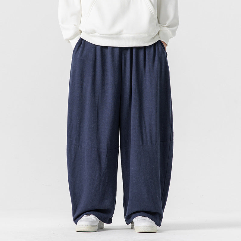 Men's extra wide cut balloon lounge pants with elastic waistband, deep drop crotch, and soft cotton blend Mune Fashion