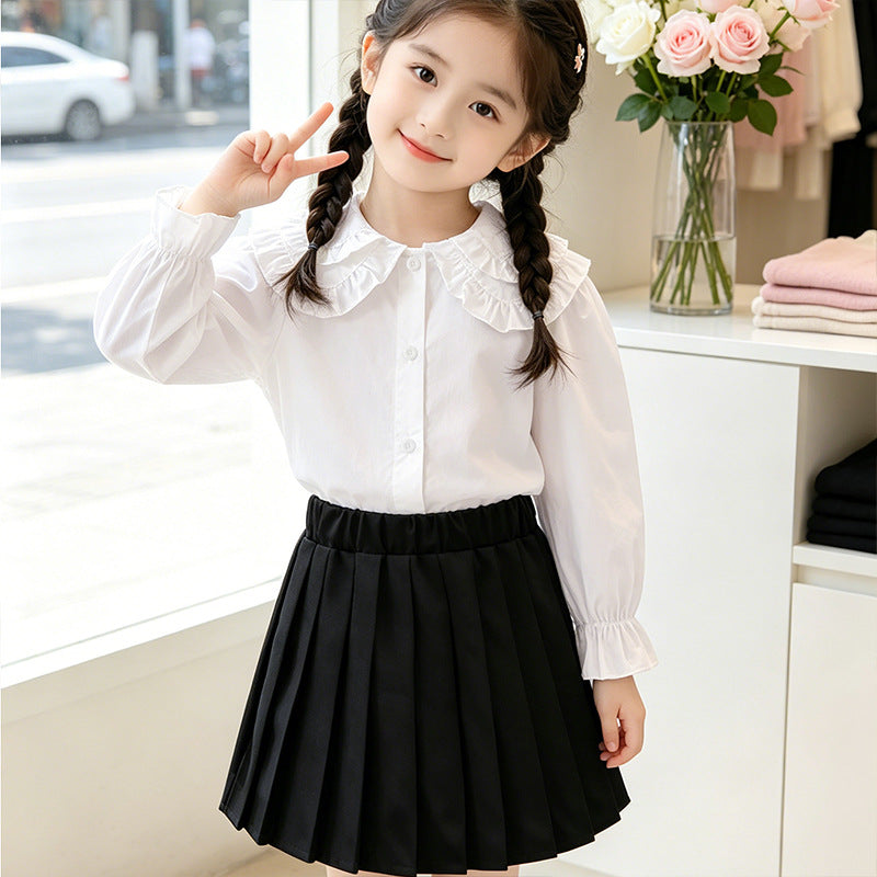 Girls elegant blouse with ruffle details Mune Fashion