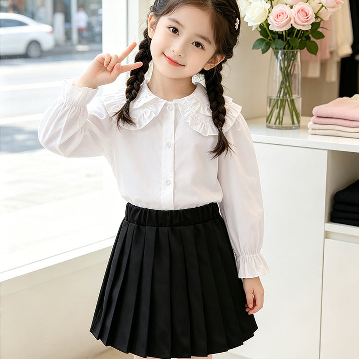 Girls elegant blouse with ruffle details Mune Fashion