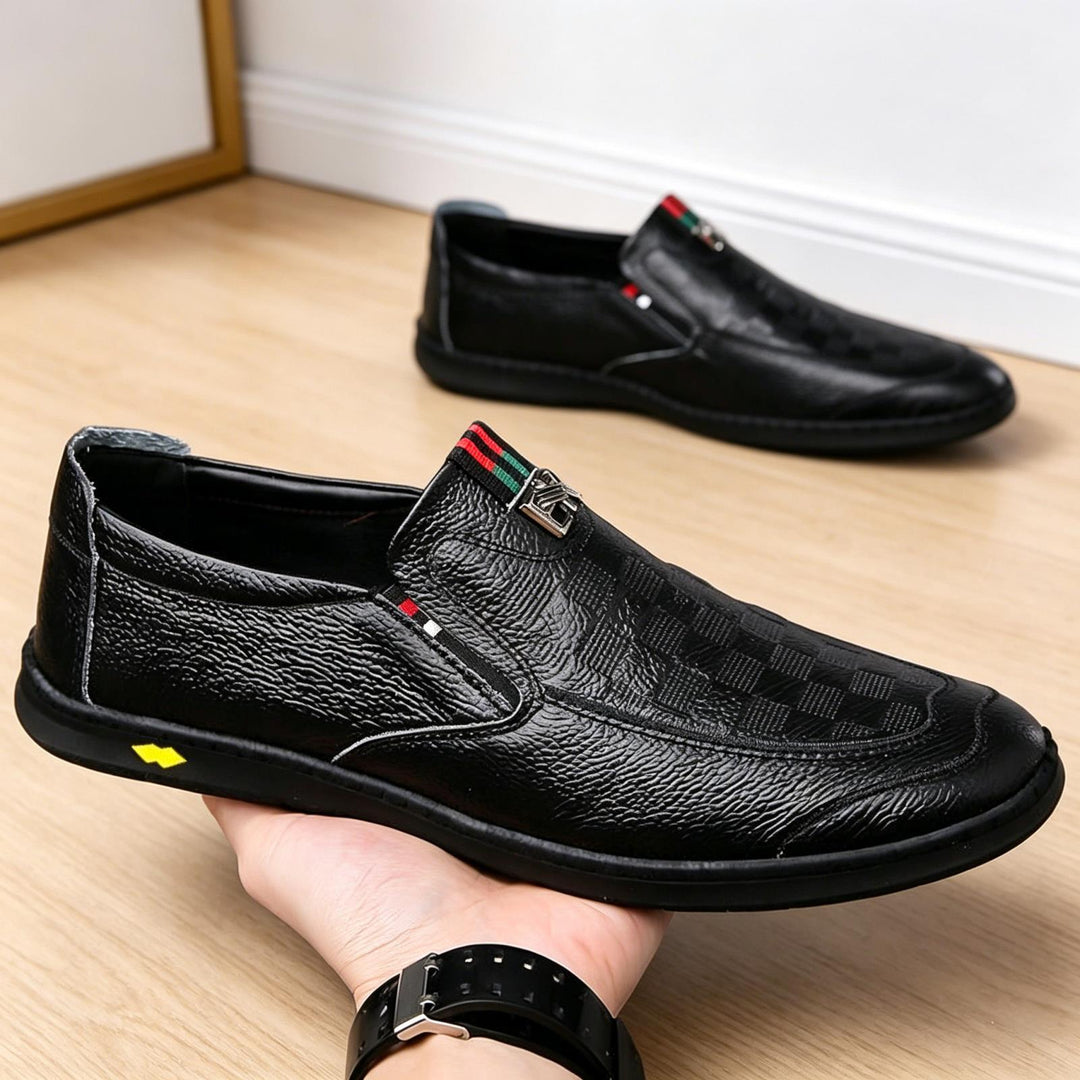 Men's Comfortable Slip-On Leather Slippers Mune Fashion