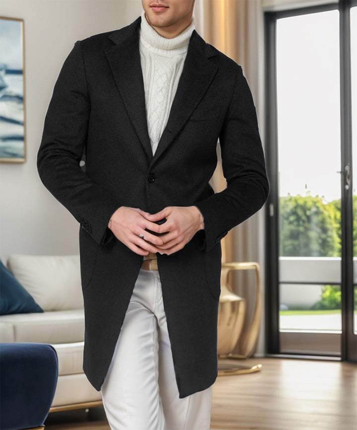 Men's Long Cut Single-Breasted Coat with Slim Silhouette Mune Fashion