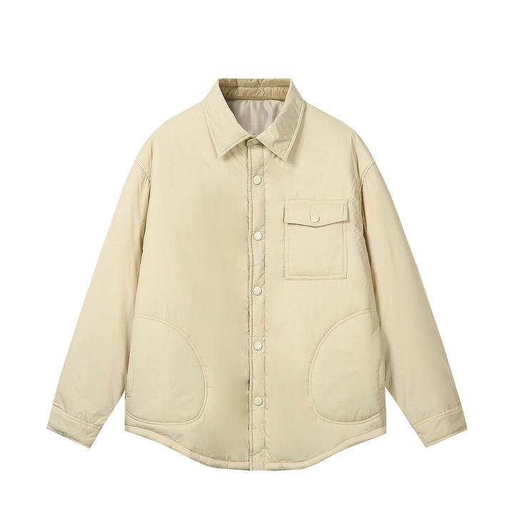 Unisex Short Cut Thermal Shirt Jacket with Shirt Collar and Flap Pocket Mune Fashion