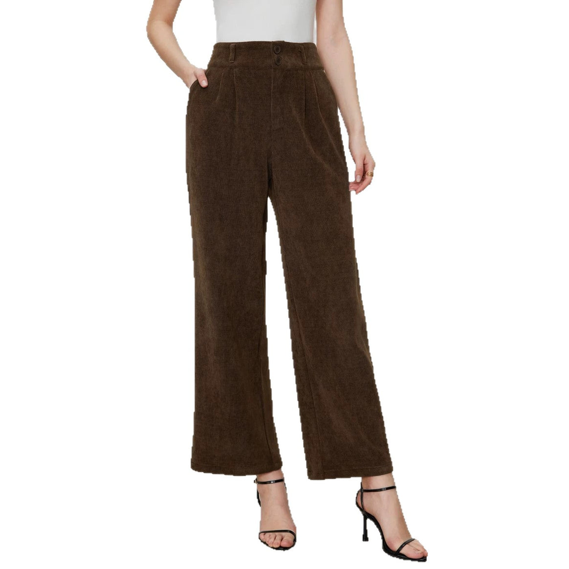 Women's Elegant and Wide Cut Cord Pants Mune Fashion