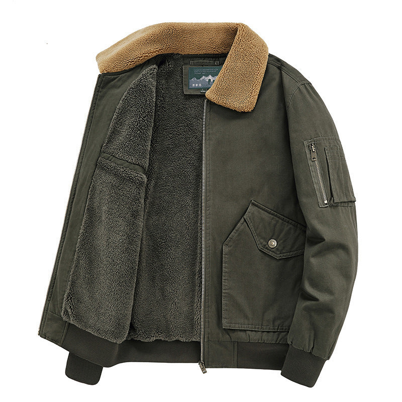 Men's Aviator Blouson with Sherpa Collar and Thermal Teddy Lining Mune Fashion