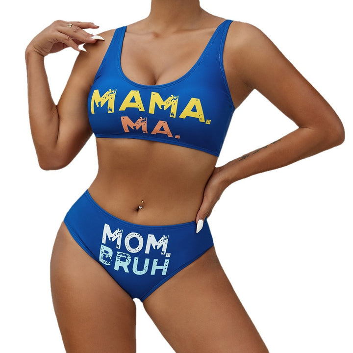 Women's sporty bikini set with humorous lettering Mune Fashion