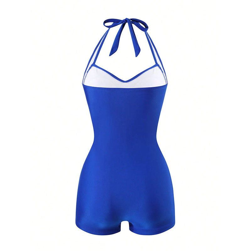 Women's One-Piece Swimsuit with Halterneck Design and Modern Fit Mune Fashion