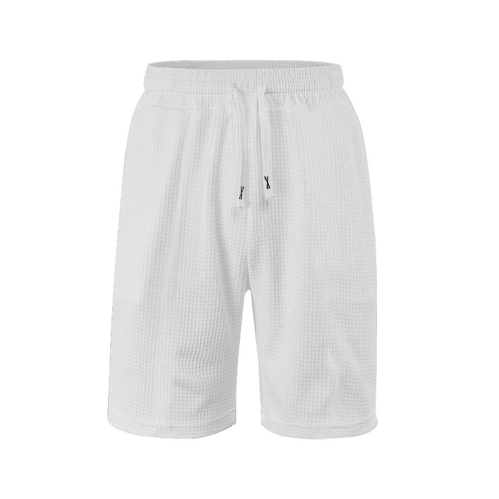 Men's breathable waffle pajama shorts with elastic comfort waistband, drawstring, and side pockets Mune Fashion