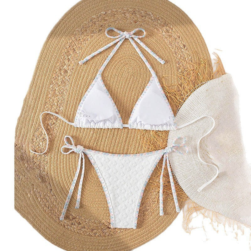 Women Triangle Bikini Set with adjustable straps and ruffle details Mune Fashion