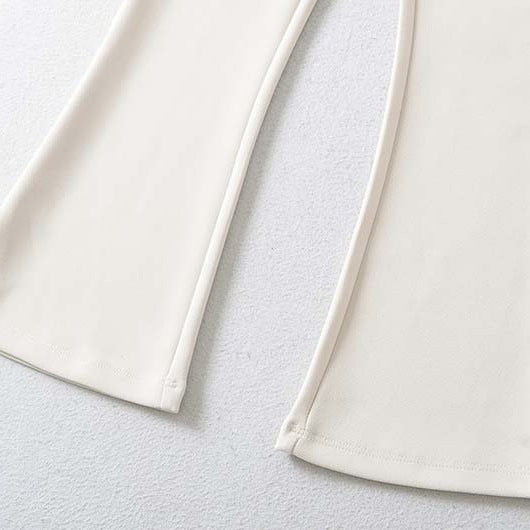 Women's High-Waisted Stretch Flared Pants with Wide Hem Mune Fashion
