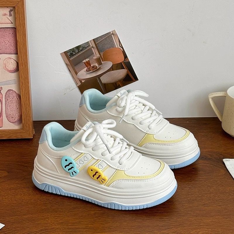 Women's platform sneaker with decorative fish charms and padded comfort insole Mune Fashion