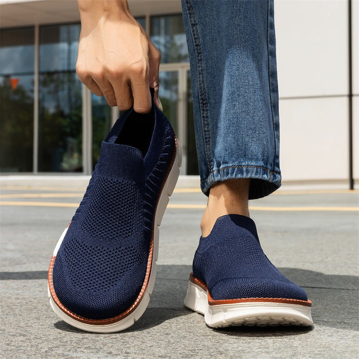 Men's Lightweight Knit Slip-On Sneaker with Memory Foam Comfort and Flexible Profile Sole Mune Fashion