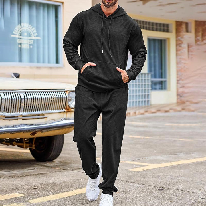Men's Fleece Loungewear Set made of French Terry with hoodie, kangaroo pocket, and relaxed jogging pants Mune Fashion