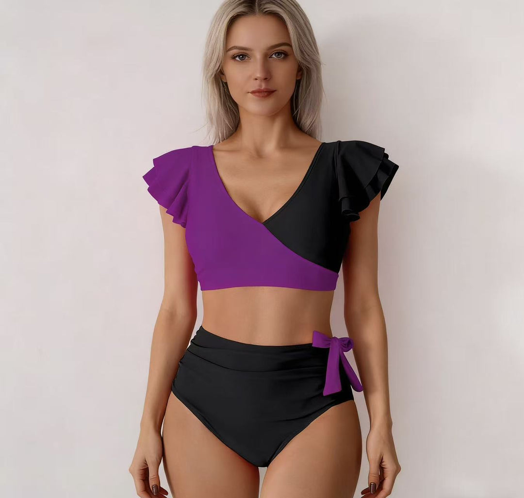 Women's High-Waisted Bikini Set with Ruffle Details Mune Fashion
