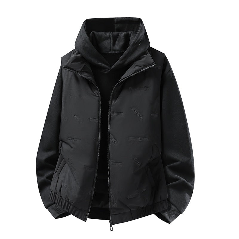 Men's padded vest in urban layering look with zipper, elastic hem & patch pockets Mune Fashion
