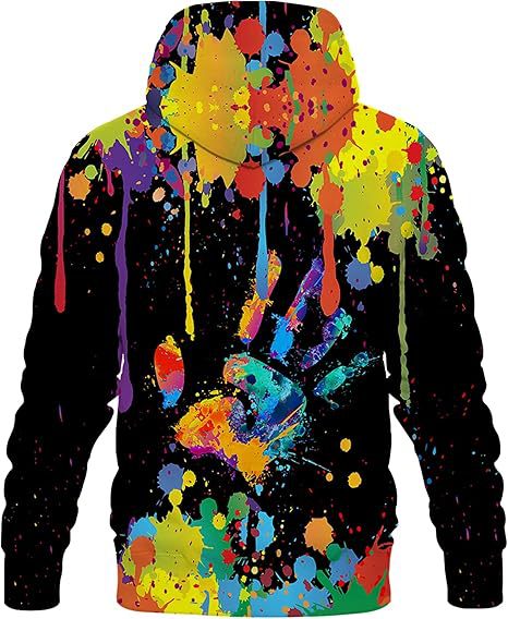 Women's Colorful Hoodie with Creative Splash Designs Mune Fashion