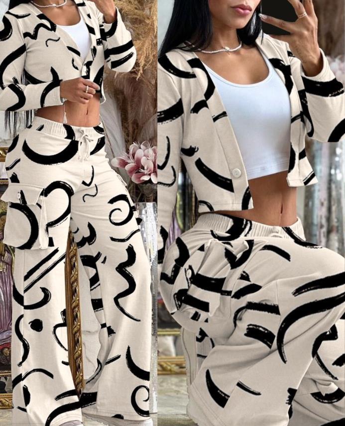 Women's Lounge Set with Soft Cargo Sweatpants with Wide Legs and Cropped Cardigan Mune Fashion