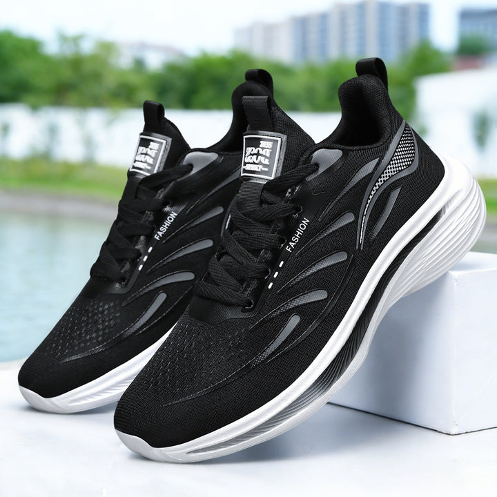 Men's breathable performance running shoe with shock-absorbing air chamber midsole and padded heel collar Mune Fashion
