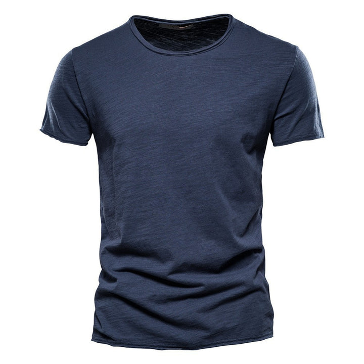 Men's lightweight cotton shirt with round neckline and slim fit Mune Fashion