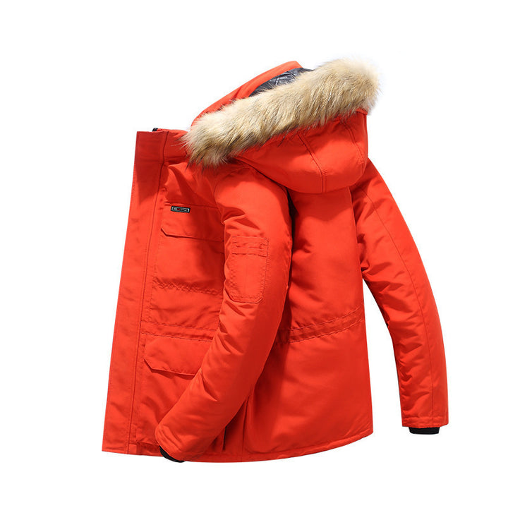 Men's Arctic Expedition Parka with padded thermal insulation and removable faux fur hood Mune Fashion