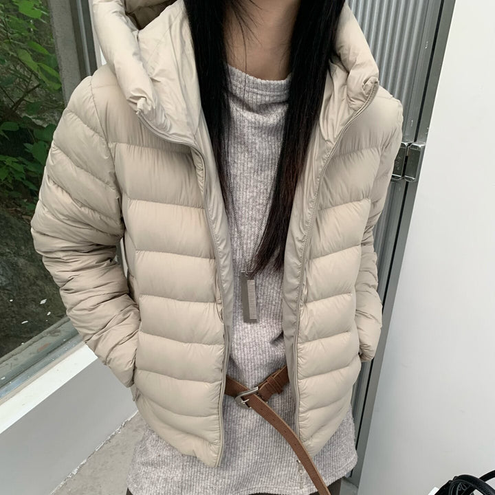 Women's quilted down jacket with high collar and light thermal insulation Mune Fashion